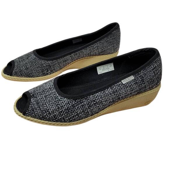 Keen Cortana Wedge Jute Black Gray Women's Summer Wedge 1-1.5" Heels 8.5 - Picture 3 of 7